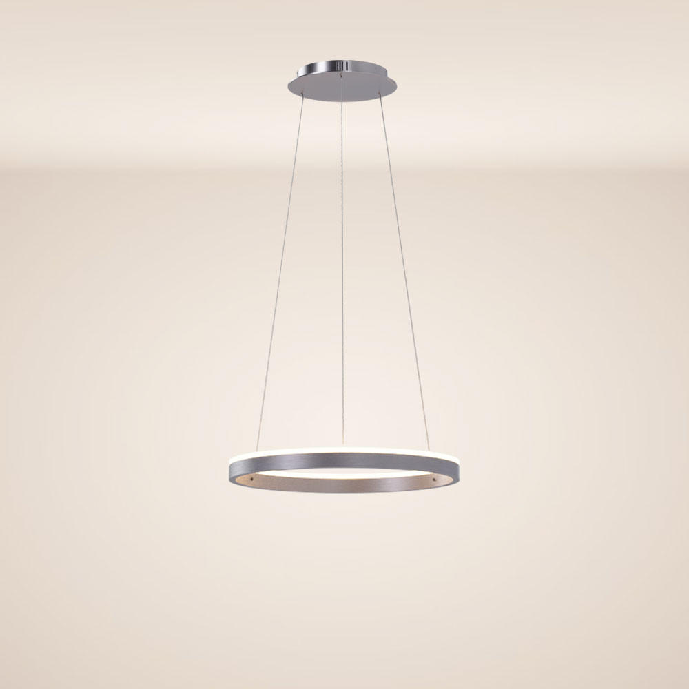 LED-HÄNGELAMPE Ring Aluminium Ø 40cm - Alufarben, Metall (40/40/3.3cm) - s.luce