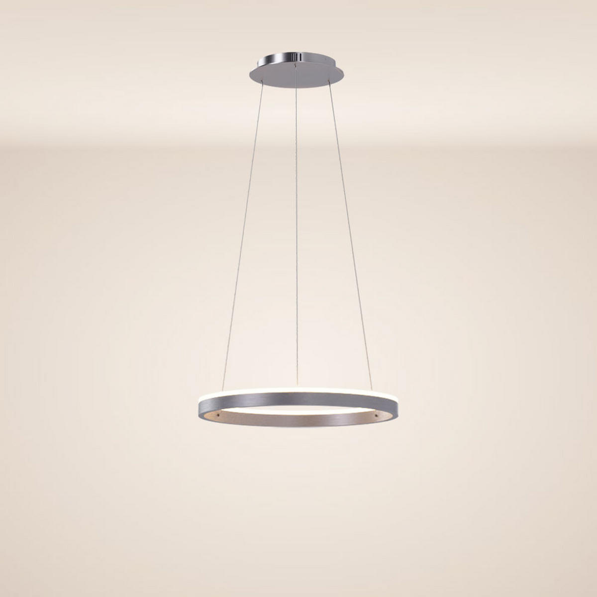 LED-HÄNGELAMPE Ring Aluminium Ø 40cm - Alufarben, Metall (40/40/3.3cm) - s.luce