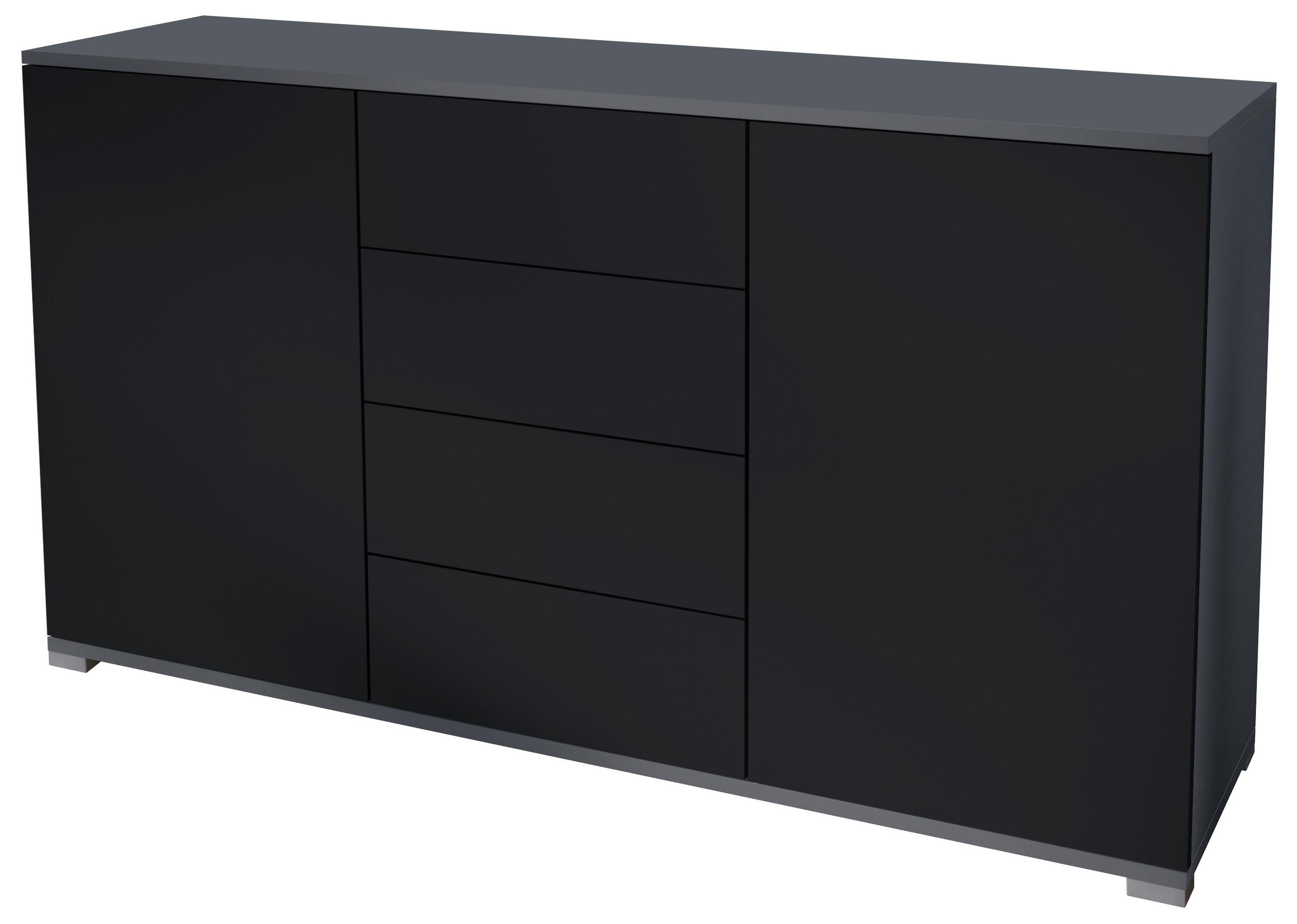 SIDEBOARD Santo Schwarz matt - Schwarz, Holzwerkstoff (138.5/75.5/35cm) - Vladon