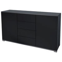 SIDEBOARD Santo Schwarz matt - Schwarz, Holzwerkstoff (138.5/75.5/35cm) - Vladon