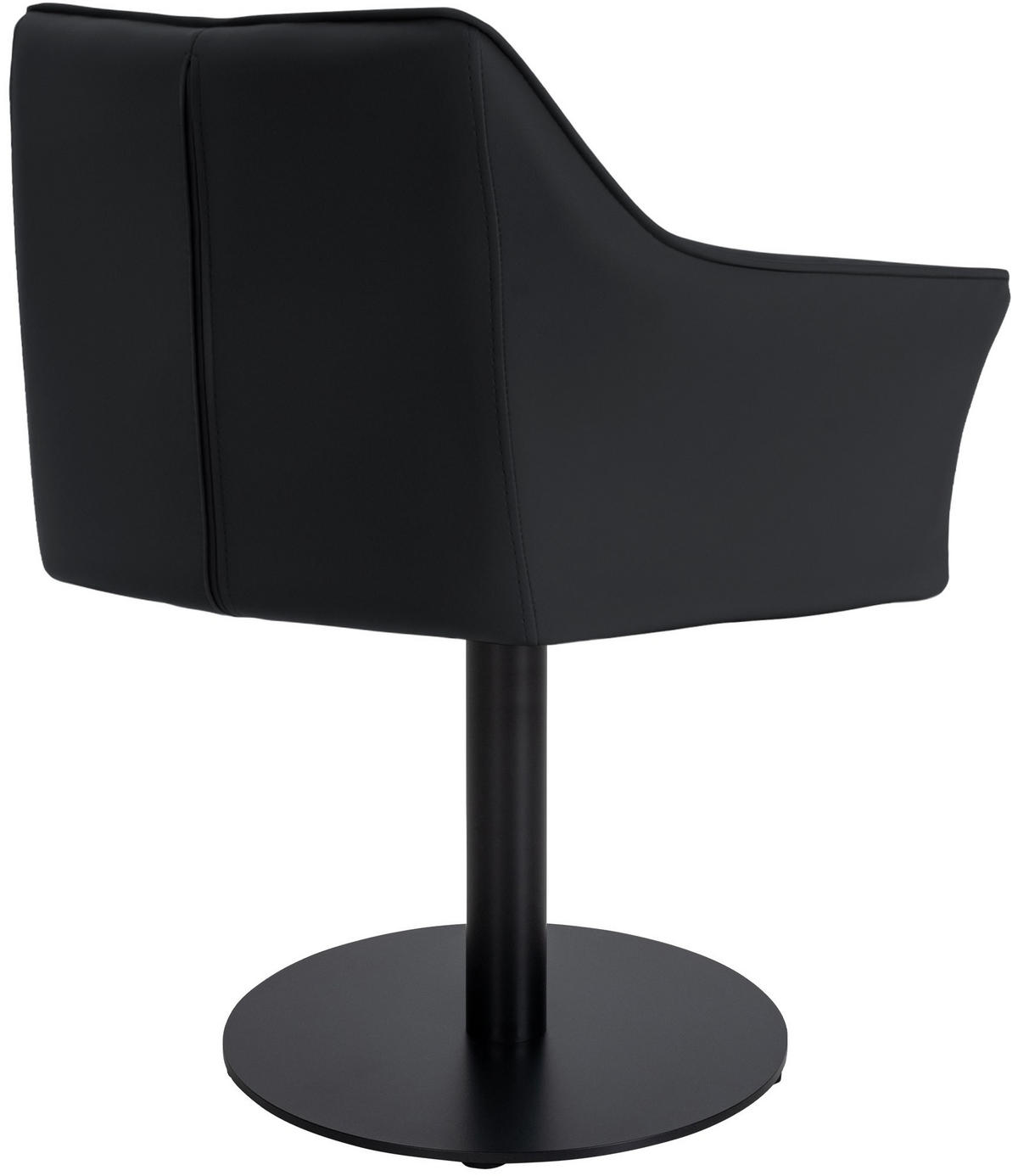 SESSEL Lederlook schwarz - Schwarz, Textil/Metall (64/75/48cm) - CLP