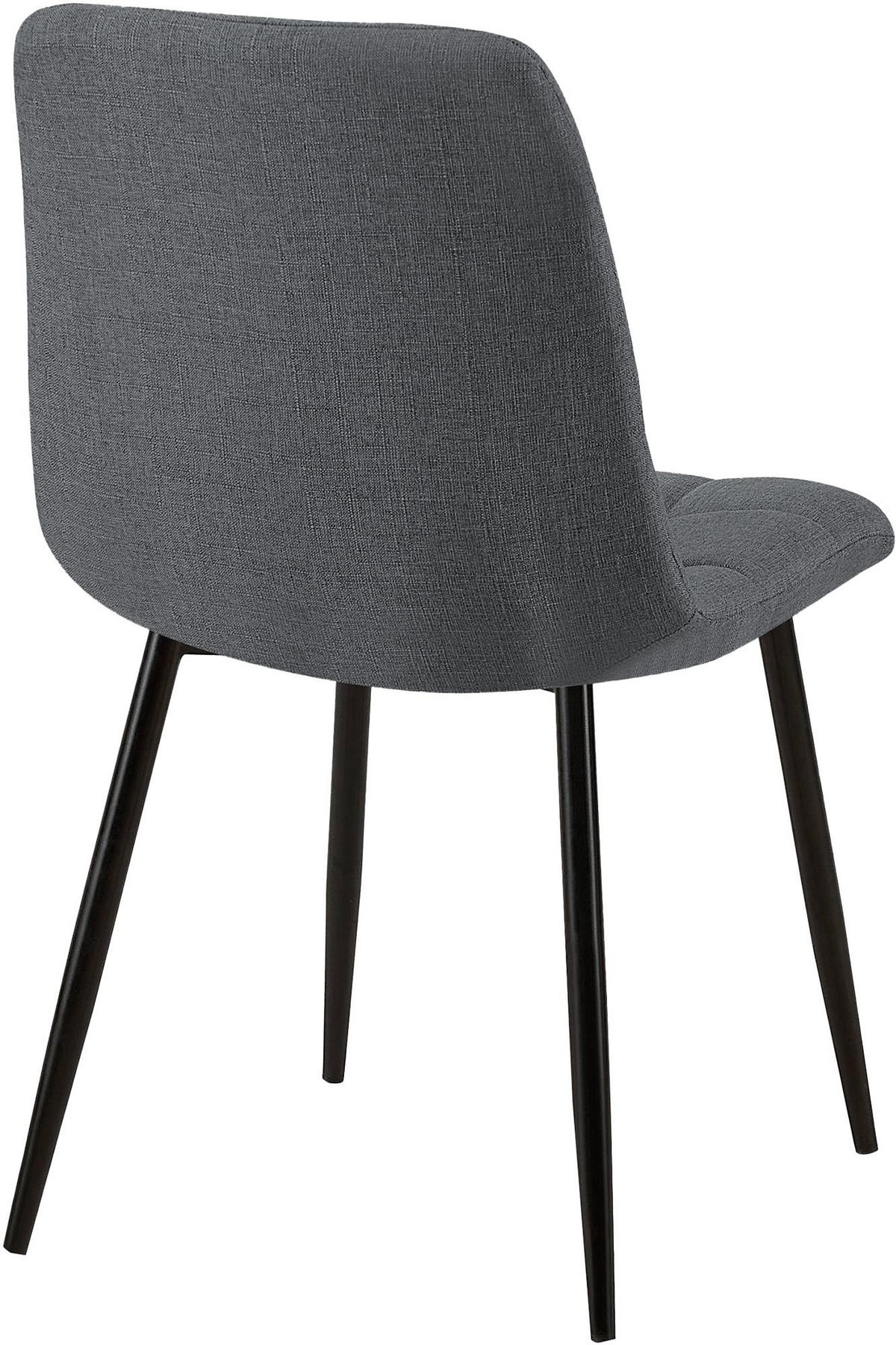 STUHL 2 Stoff Grau - Schwarz/Grau, Textil/Metall (45/84/55cm) - CLP