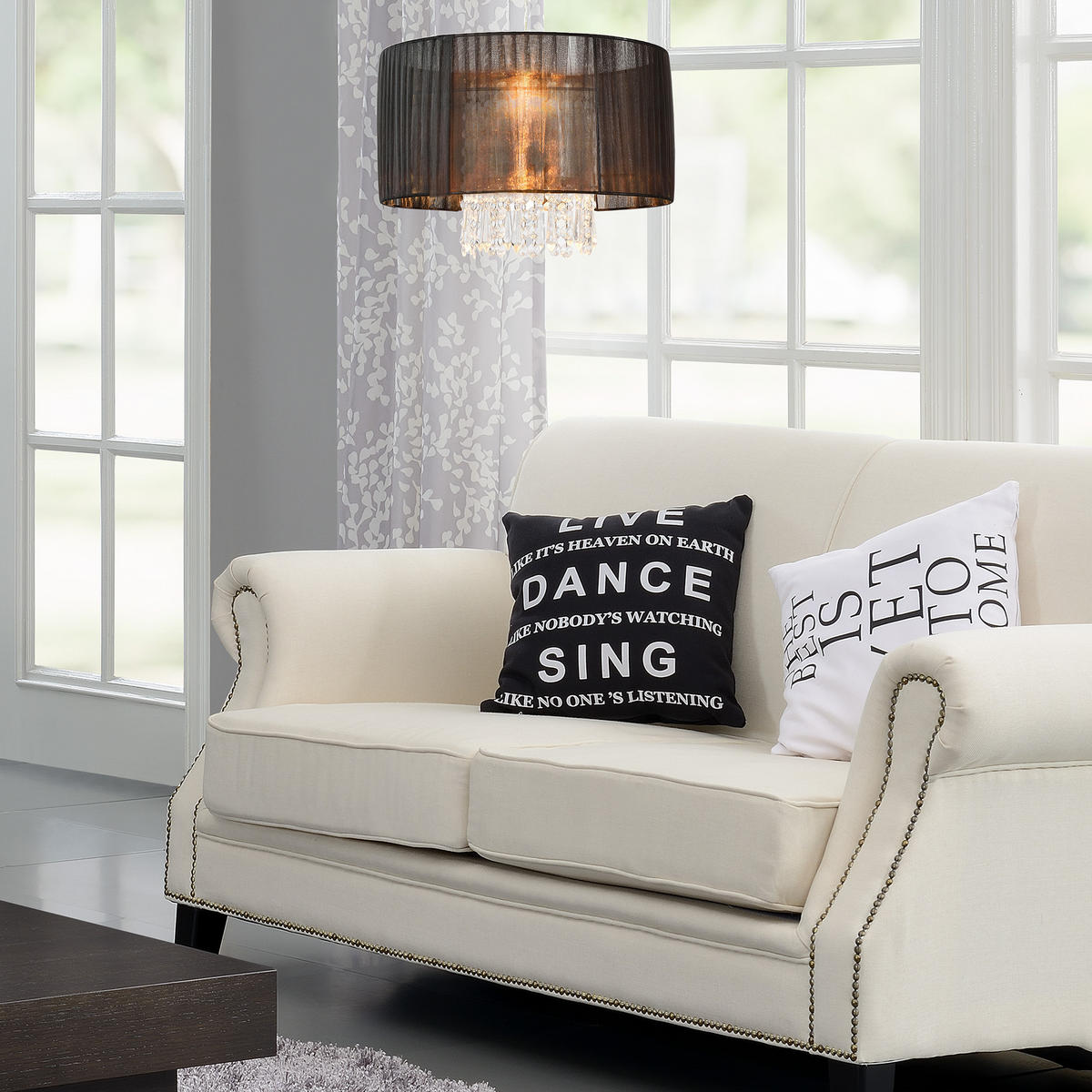 KRONLEUCHTER Barock - Schwarz, Metall (35/35/18cm) - lux.pro