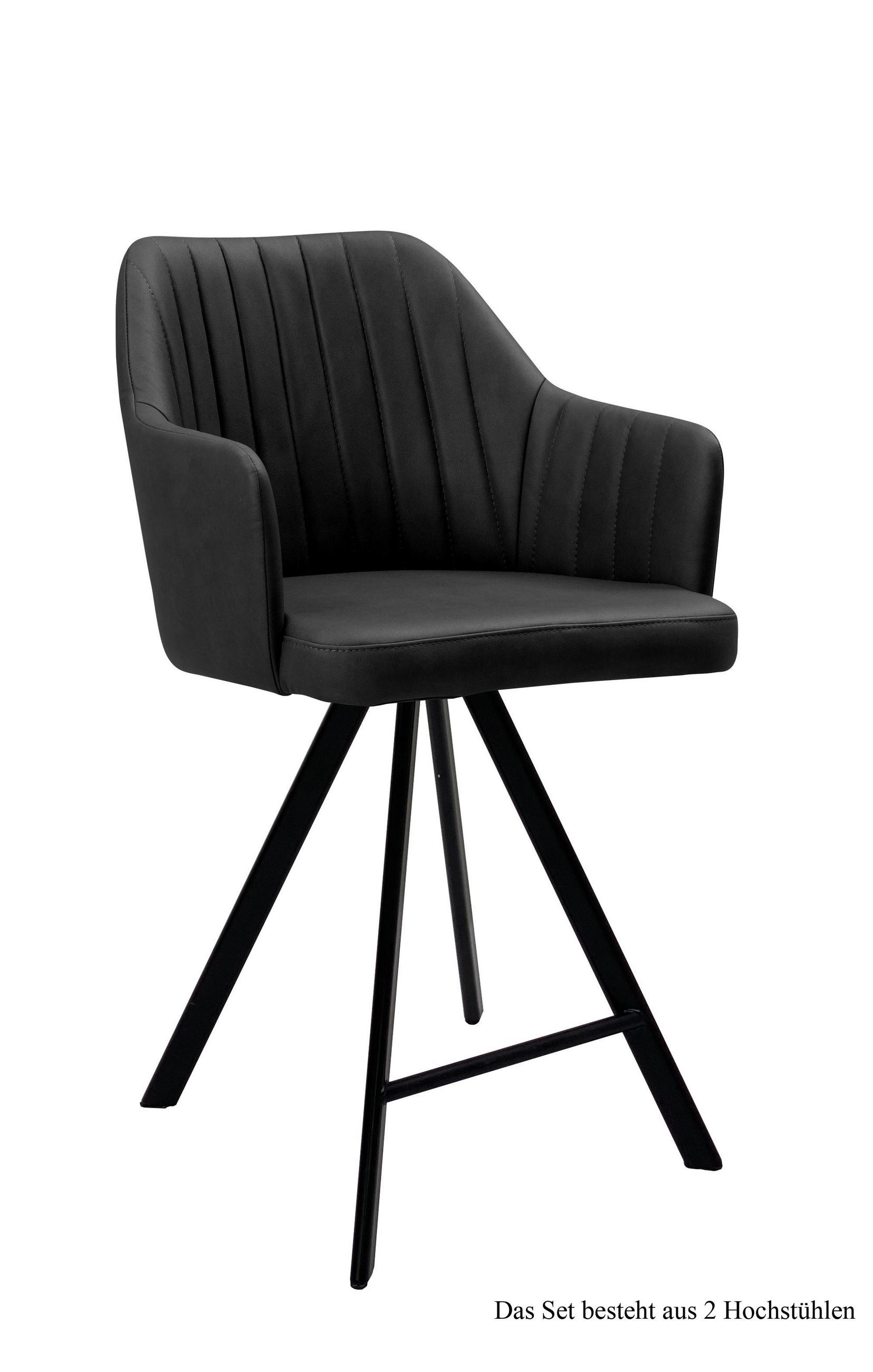 THEKENSTUHL (2er-Set) Demetra 58x98x60 Schwarz/Anthrazit - Anthrazit/Schwarz, Kunststoff (60/98/58cm) - 58aufmkessel