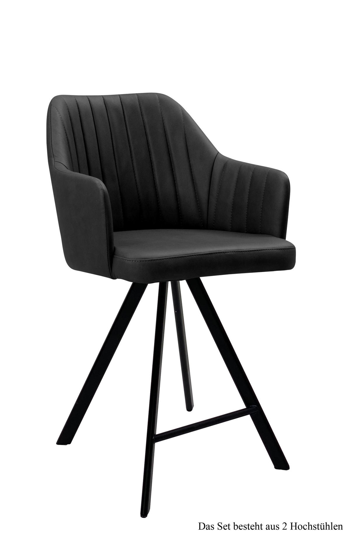 THEKENSTUHL (2er-Set) Demetra 58x98x60 Schwarz/Anthrazit - Anthrazit/Schwarz, Kunststoff (60/98/58cm) - 58aufmkessel