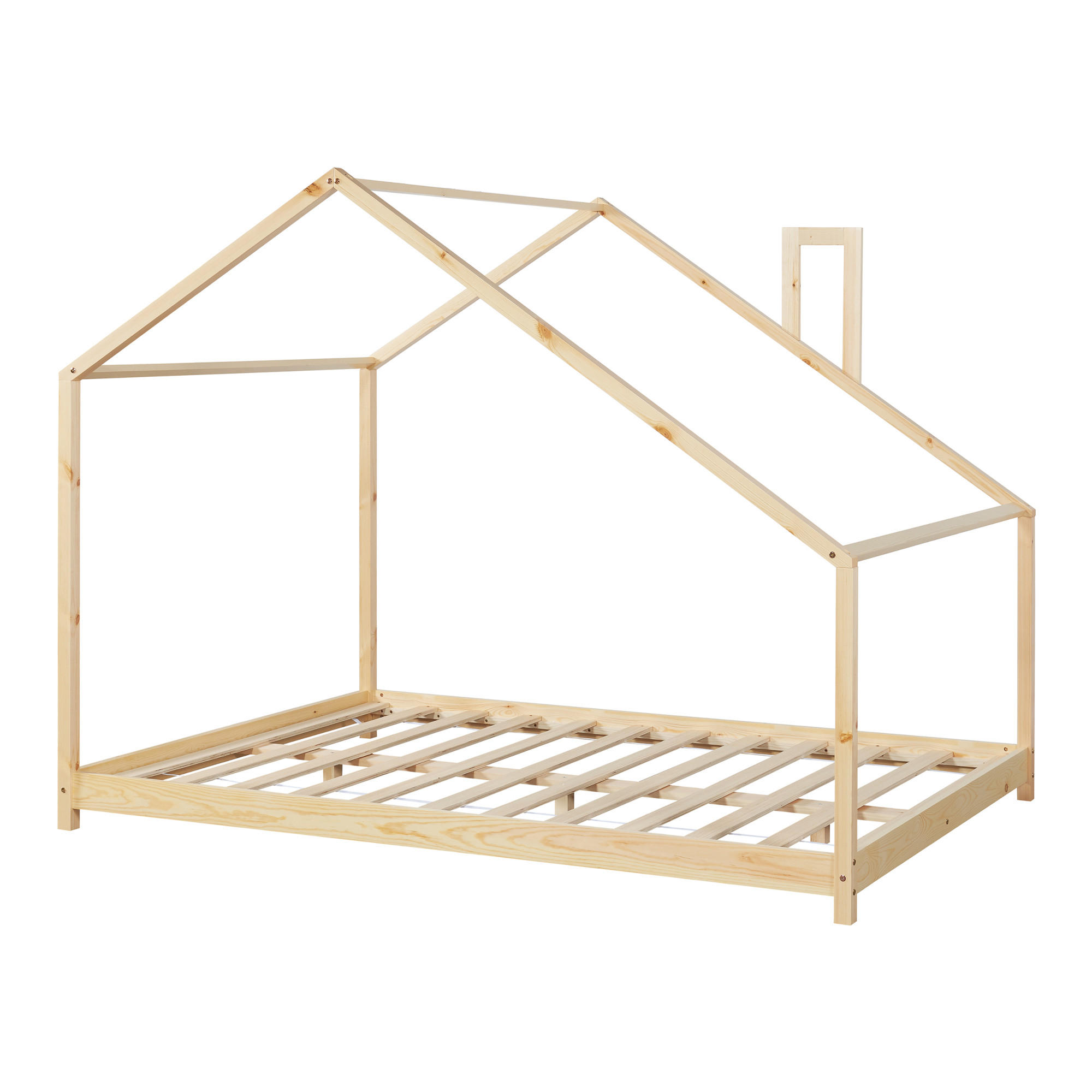 KINDERBETT Siuntio - Naturfarben, Holz (140/200cm) - [en.casa]