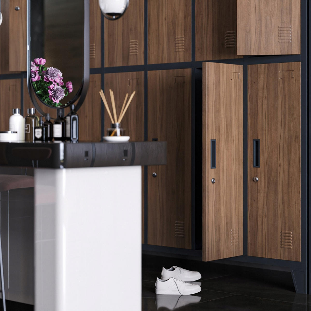 SCHLIESSFACHSCHRANK Bartek - Braun, Metall (136/172/45cm) - Jan Nowak