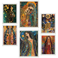 POSTER Set Mit 6 Tarotkarten Arkan A3 & A4 Weißer Rahmen - Weiß, Papier (29/3cm) - Nacnic