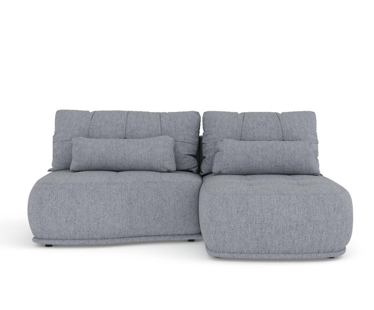 ECKSOFA MIT SCHLAFFUNKTION Batu Grau Webstoff - Schwarz/Grau, Holz/Holzwerkstoff (223/158cm) - Maison de Reve