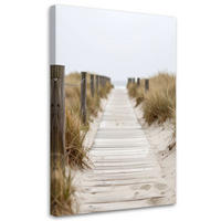 LEINWANDBILD Steg zum Strand Landschaft Natur 80x120cm - Beige, Textil (80/120cm) - Feeby