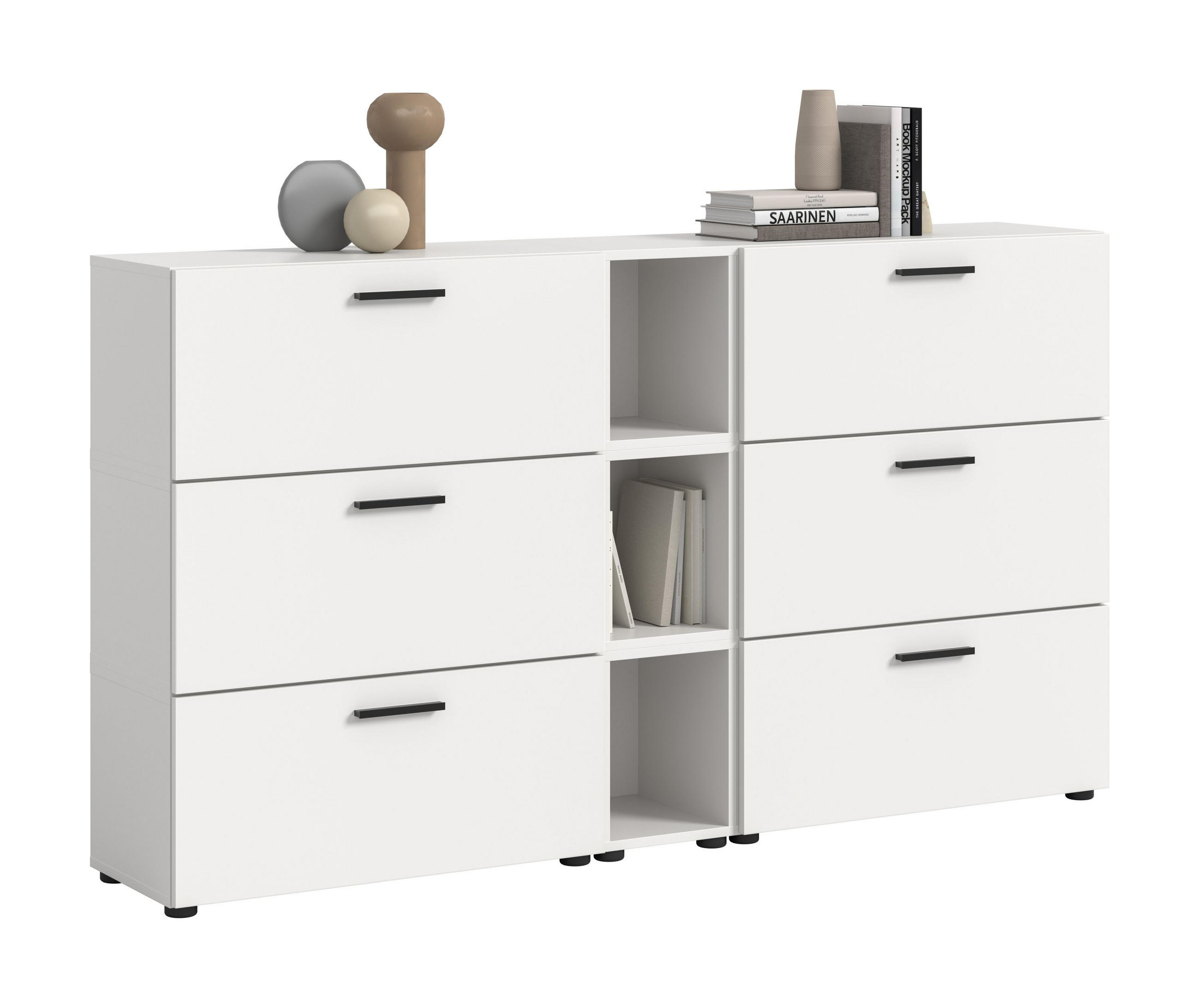 WOHNWAND The One weiß 176/34/99 cm - Weiß, Holzwerkstoff (176/99/34cm) - Xonox