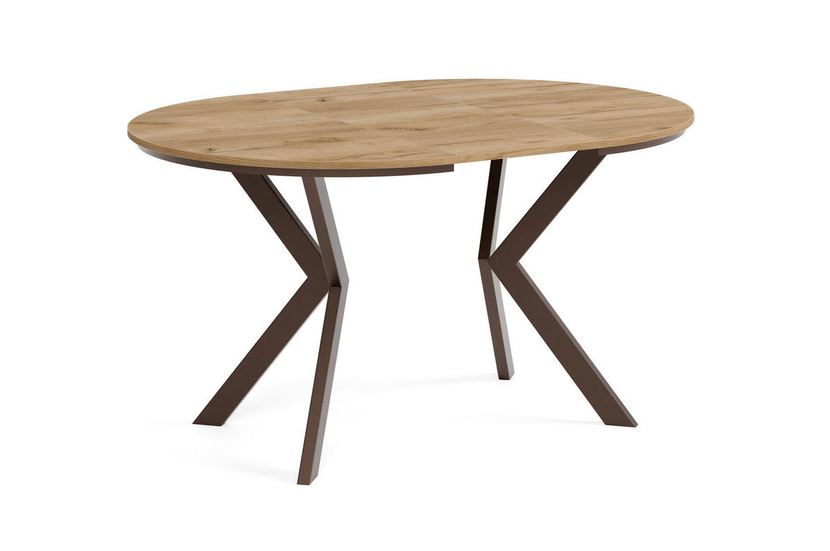 ESSTISCH EVO mit Felge - Honigeiche/Braun, Holzwerkstoff/Metall (100/100/76cm) - Meblini