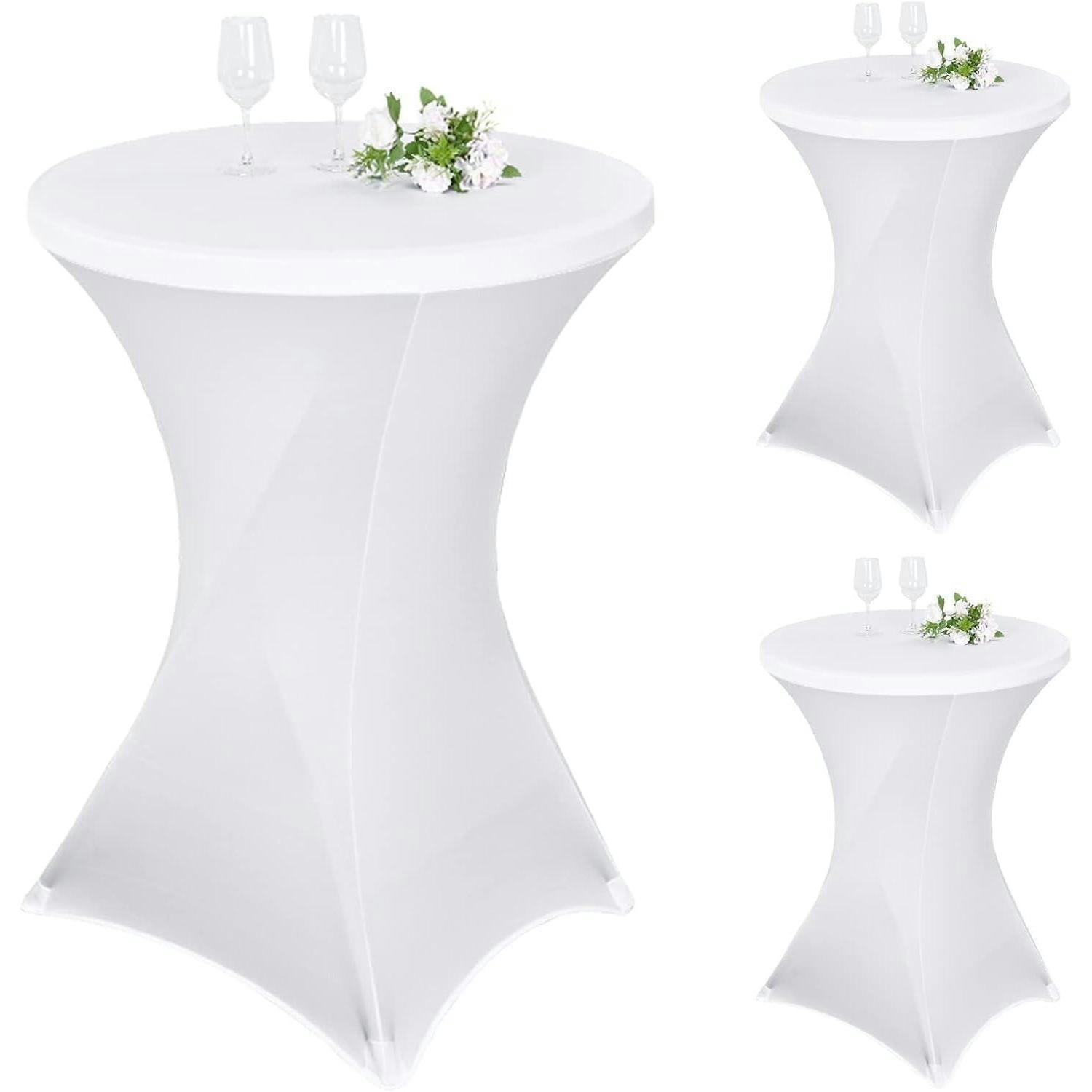 STEHTISCHHUSSE 3er-Set für Bistrotisch Ø 80-85 cm Weiß - Weiß, Textil (81.3/81.3cm)