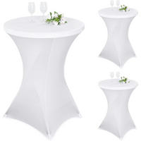 STEHTISCHHUSSE 3er-Set für Bistrotisch Ø 80-85 cm Weiß - Weiß, Textil (81.3/81.3cm)