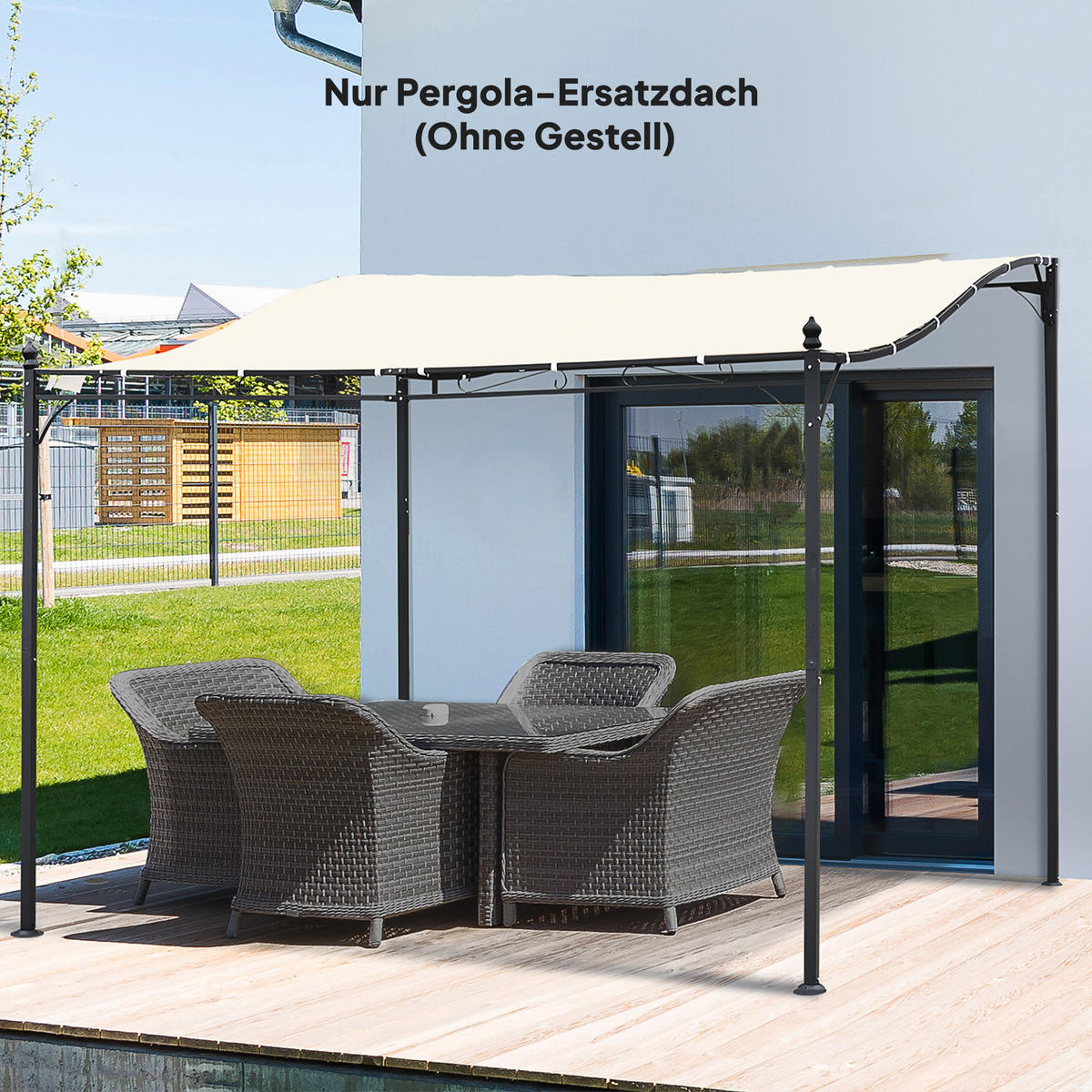 MARKISEN-ERSATZDACH Ersatzdach für Markise, wetterbeständig, 297 cm x 243 cm, Beige - Beige, Textil (297/1/243cm)