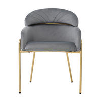 JÍDELNÍ židle šedá ze sametu s kovovými nohami a ergonomickým sezením - šedá, kompozitní dřevo (45/79/53cm) - OKWISH