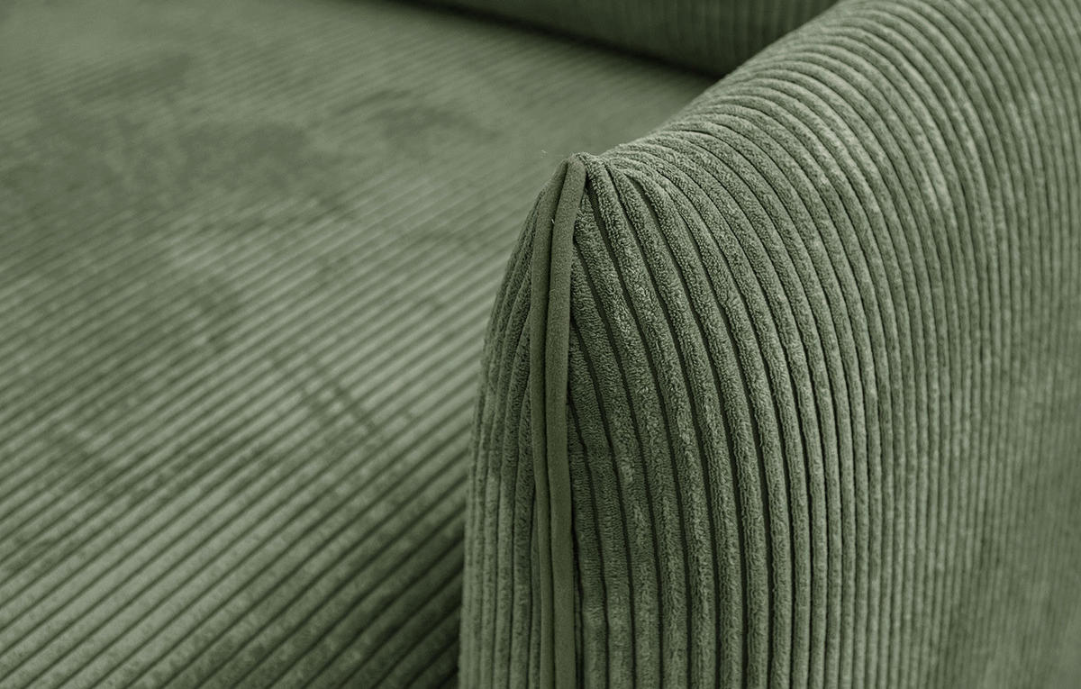 ECKSOFA TAUER 3-Sitzer, olivgrün - Schwarz/Olivgrün, Holzwerkstoff/Kunststoff (206/173cm) - Courtois Laville