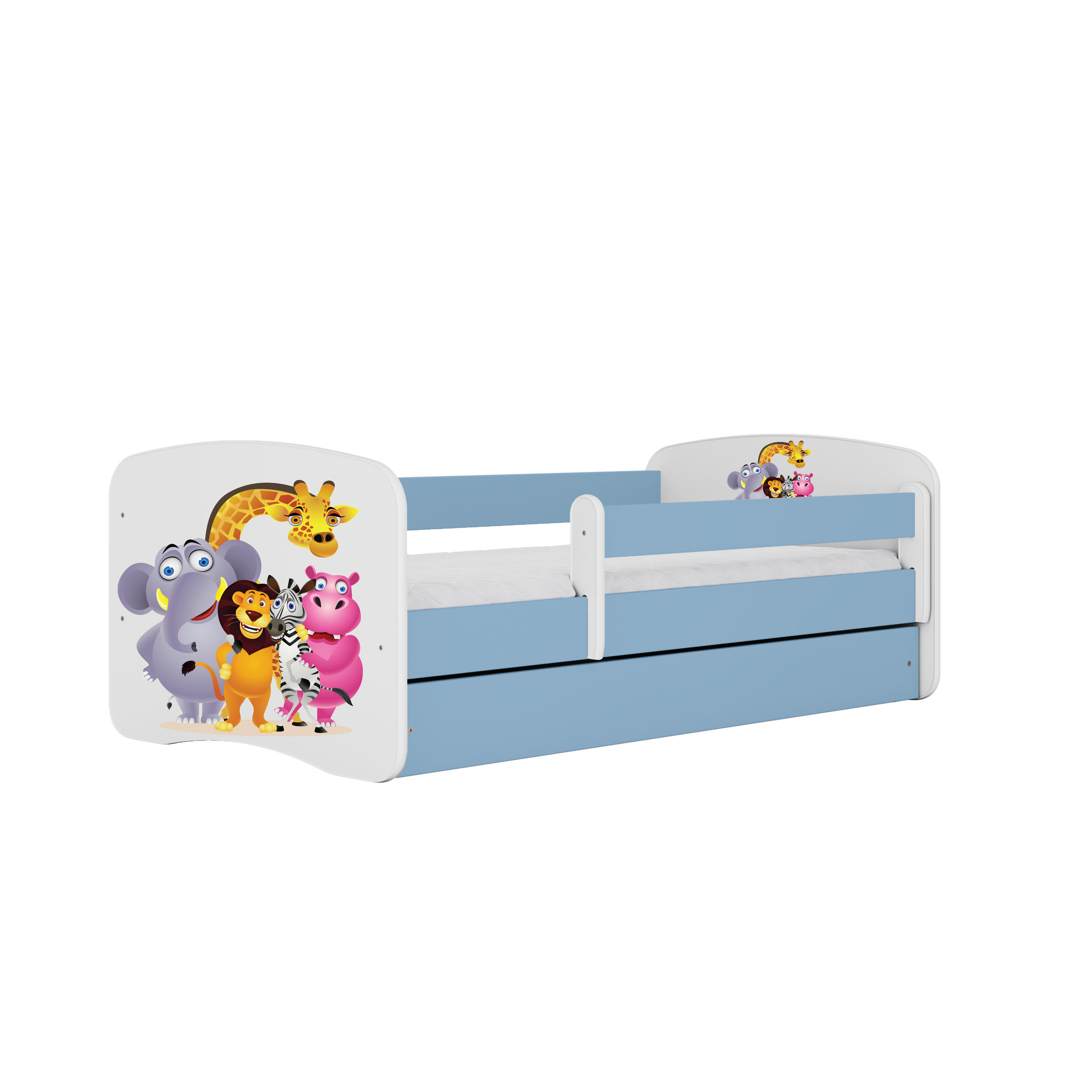 KINDERBETT Zoo mit Schublade 160/80 90/61/164 - Blau, Holzwerkstoff (80/160cm) - RAUMHIRSCH FURNITURE