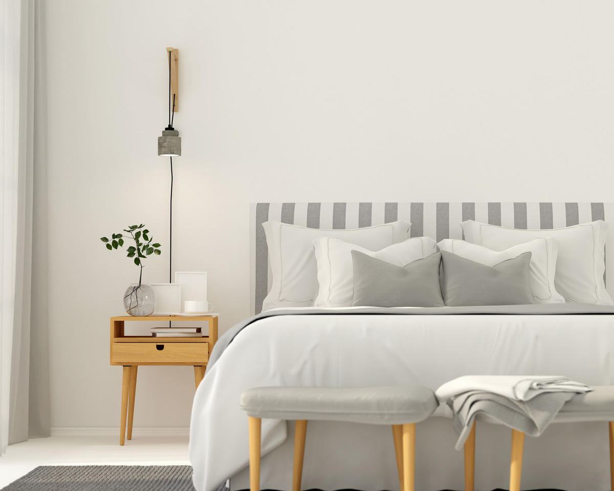 KOPFTEIL Gepolstertes aus gestreiftem Stoff Schwarz 145/52/3 cm SUANCES - Schwarz, Textil (145/52/3cm) - RNT By Really Nice Things