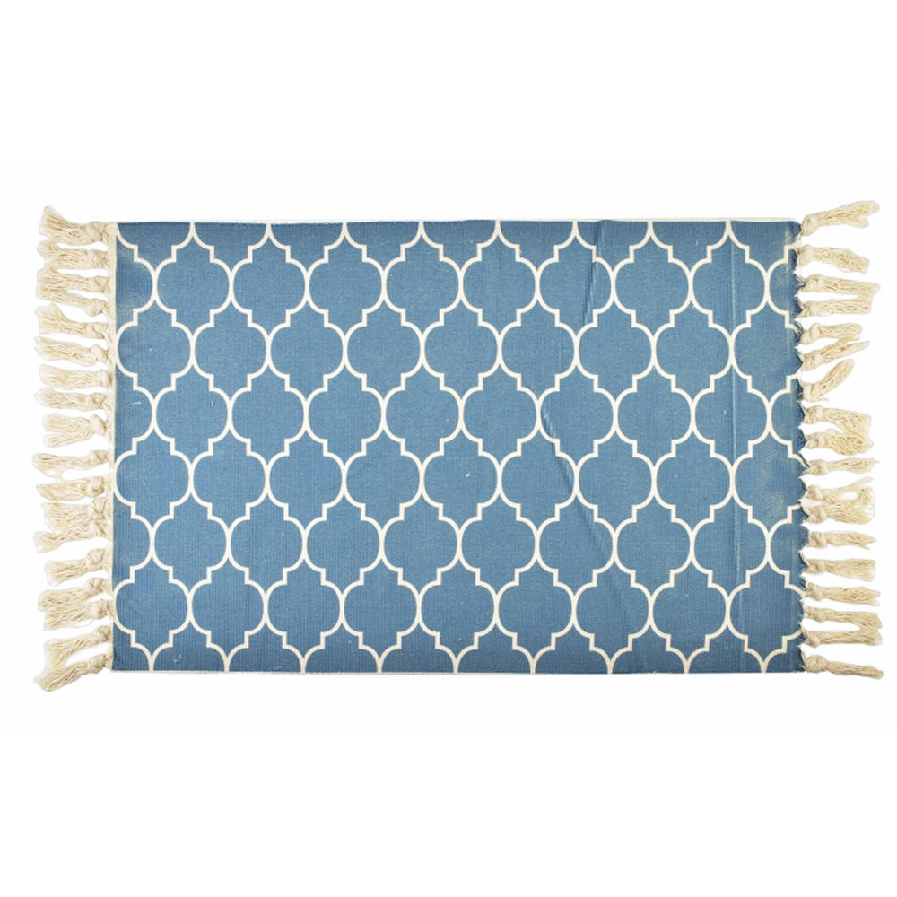 TEPPICH Boho Blau 90/60/1 cm Textilien - Blau, Textil (60/90cm) - Mondex