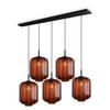 HÄNGELEUCHTE Velo 5-flammig Braun Ø 25cm - Schwarz/Braun, Glas (25/25/27cm) - s.luce