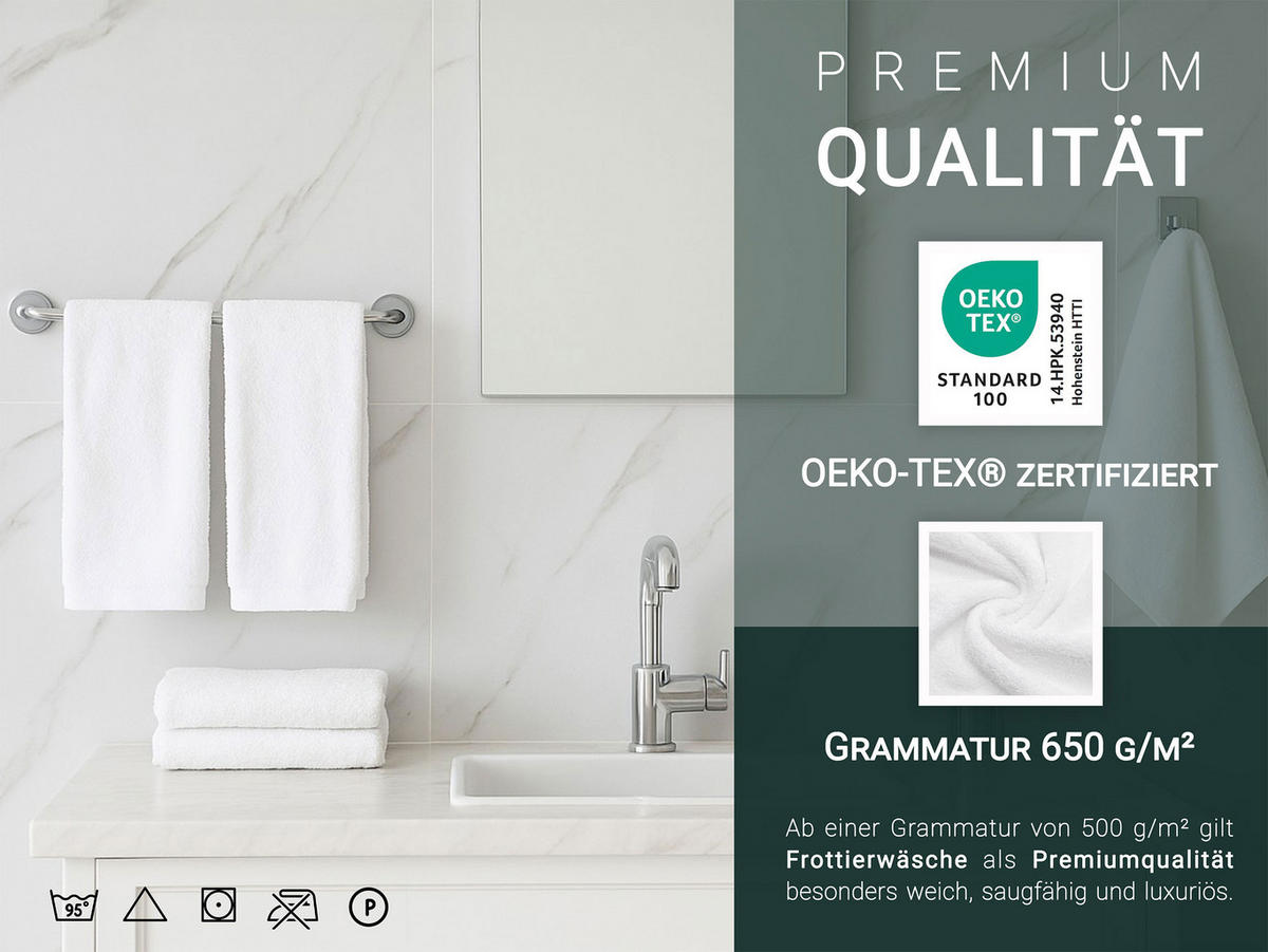 GÄSTETÜCHER, 10er-Set, 40x60 cm, 100% Baumwolle - Weiß, Textil (40/60cm) - Zollner