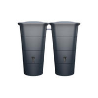 REGENTONNEN-SET eckig 400 L, graphite grey 2 x 200L Regentonne eckig inkl. Verbinder - Grau, Kunststoff (59.8/107/129.6cm) - GARANTIA