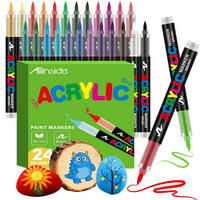 ACRYLSTIFTE 24 Farben Set mit Pinselspitze - Multicolor, Kunststoff (1.3/1.3/13.1cm)