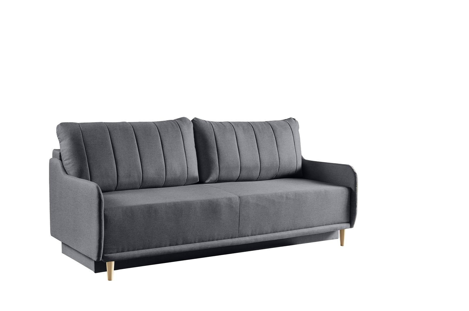 SCHLAFSCHLAFSOFA Moris, Grau - Grau, Textil (217/88/99cm) - Bettso