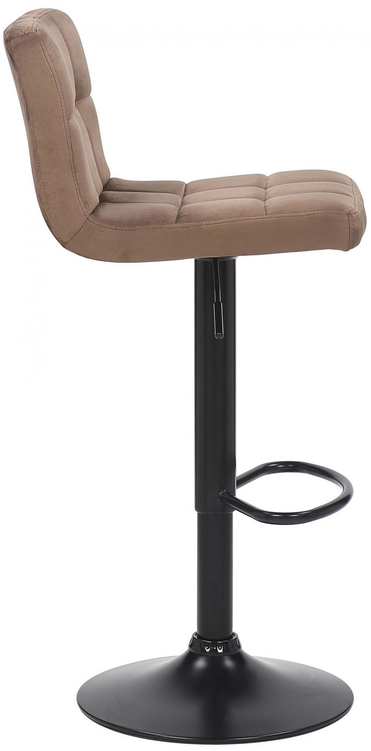BARHOCKER 2er Set Samt Braun - Schwarz/Braun, Textil/Metall (40/85/40cm) - CLP