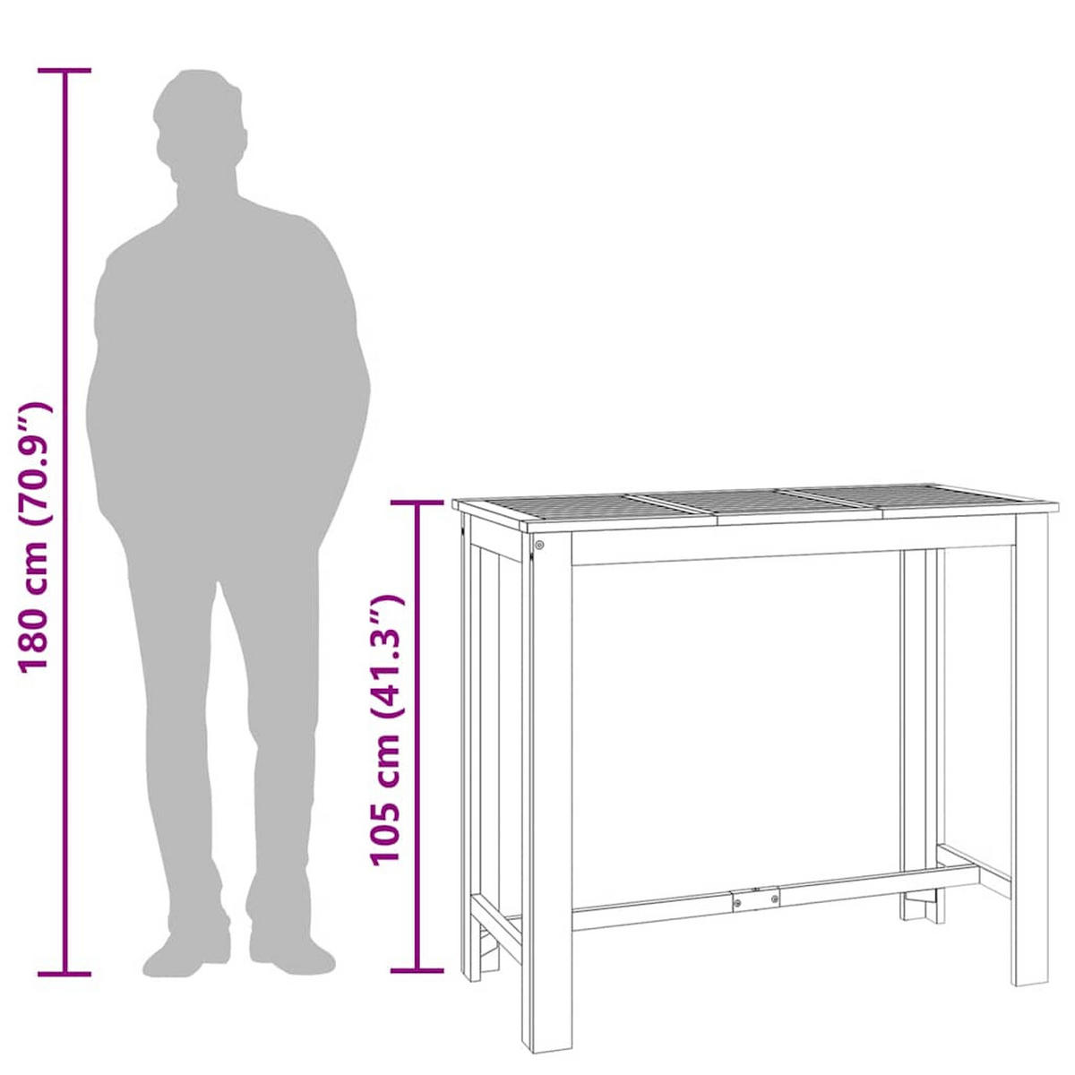 GARTEN-BARTISCH 120/60/105 Cm Massivholz Akazie - Braun, Holz (60/120/105cm) - vidaXL