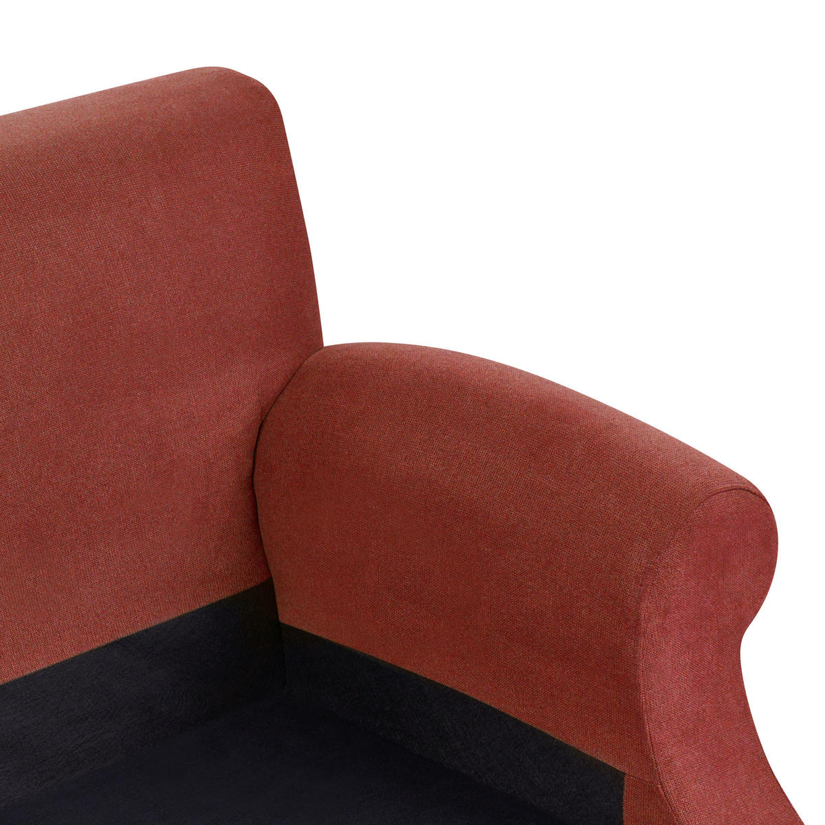 2-SITZER-SOFA rot Eike - Dunkelbraun/Rot, Textil (186/82/102cm) - Beliani