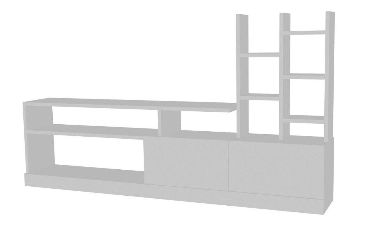 WOHNWAND TV-WAND 165 x 91,3 x 25 cm Weiß Wohnzimmermöbel - Weiß, Holzwerkstoff (165/25/25cm) - Ibonto