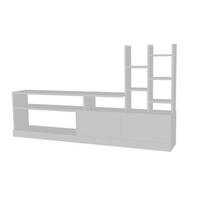 WOHNWAND TV-WAND 165 x 91,3 x 25 cm Weiß Wohnzimmermöbel - Weiß, Holzwerkstoff (165/25/25cm) - Ibonto