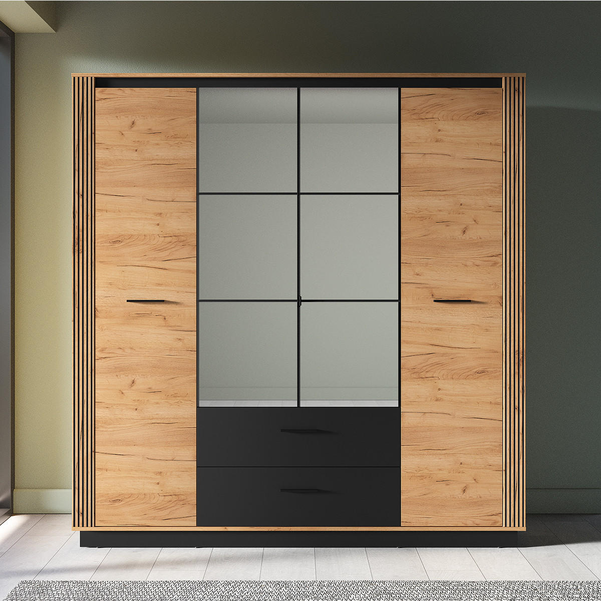 SKŘÍŇ 4DVEŘOVÁ Solal Dřevo - hnědá, kompozitní dřevo (200/210/58cm) - Petits-meubles