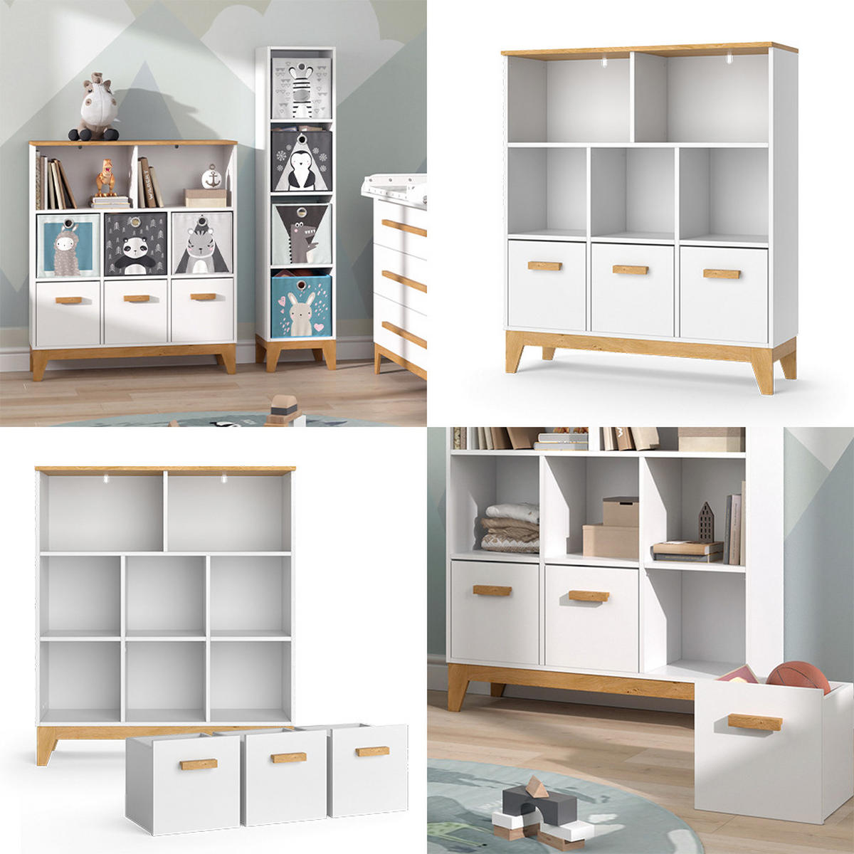 SPIELZEUGSCHRANK Malia Weiß 98.4 x 113.4 cm - Weiß, Holzwerkstoff (98.4/113.4/32.6cm) - VitaliSpa