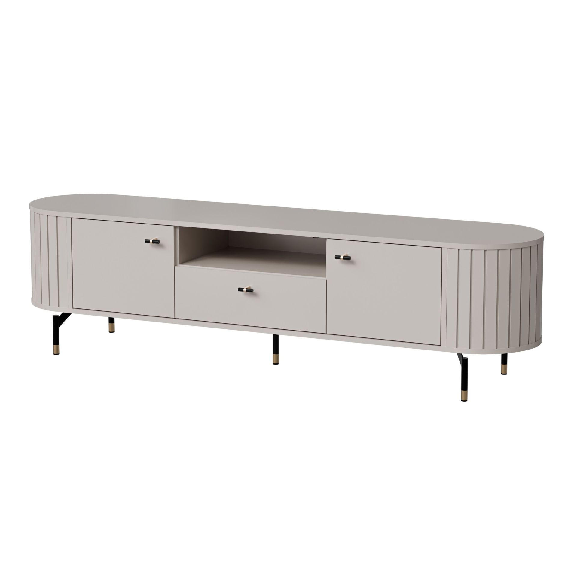 TV-SCHRANK Zante Graubeige 180 cm - Taupe/Schwarz, Holzwerkstoff/Metall (180.1/49/40cm) - Selsey