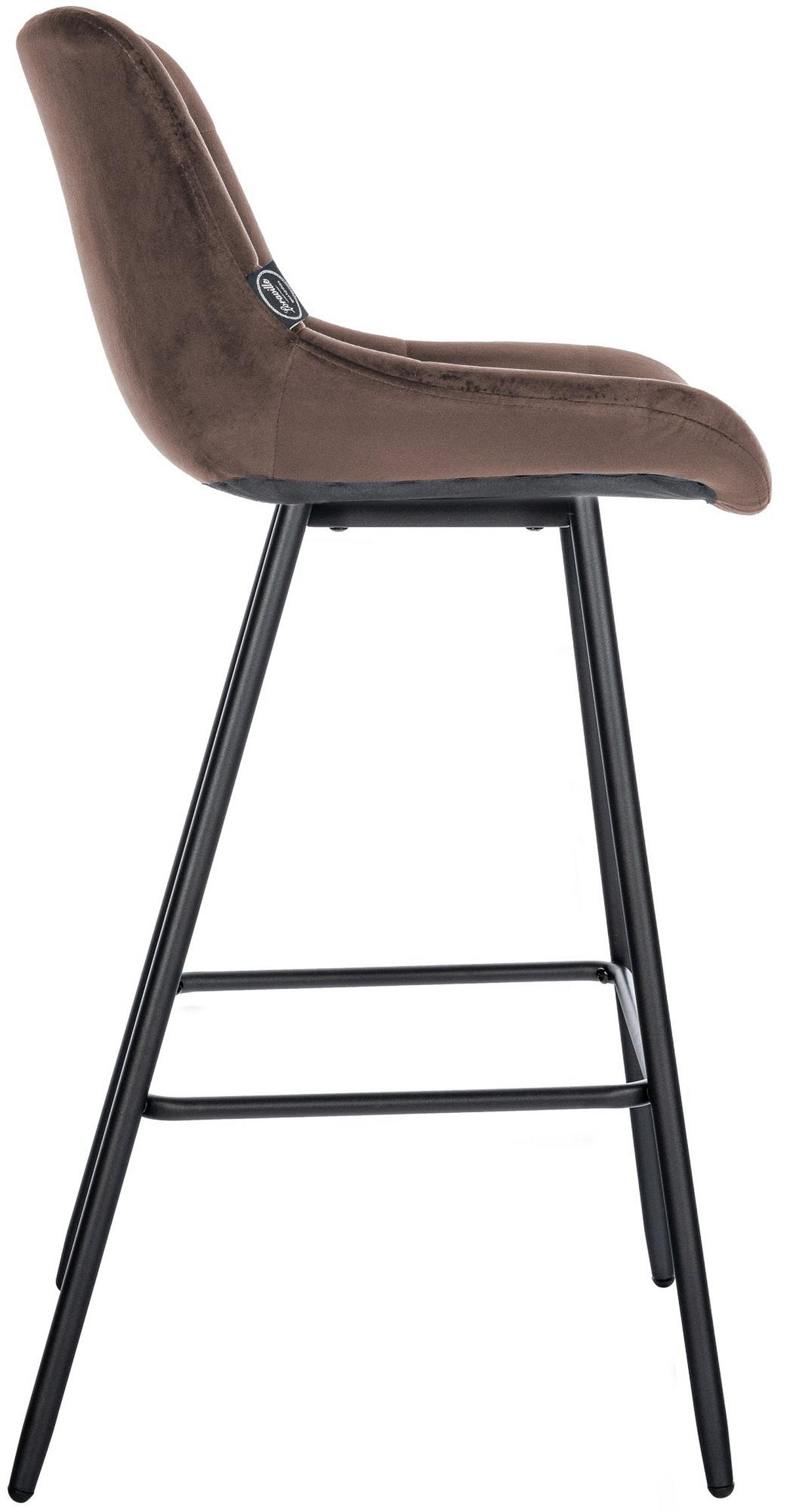 BARHOCKER Samt braun - Schwarz/Braun, Textil/Metall (49/104/56cm) - CLP