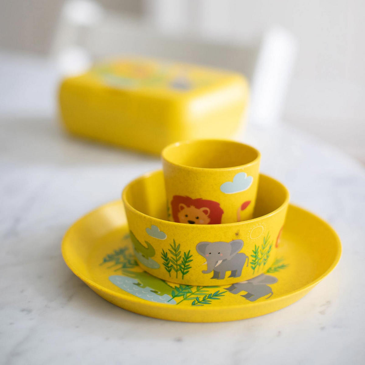 KINDERGESCHIRRSET Africa 3er Set - Gelb, Kunststoff (1/1/1cm) - Koziol