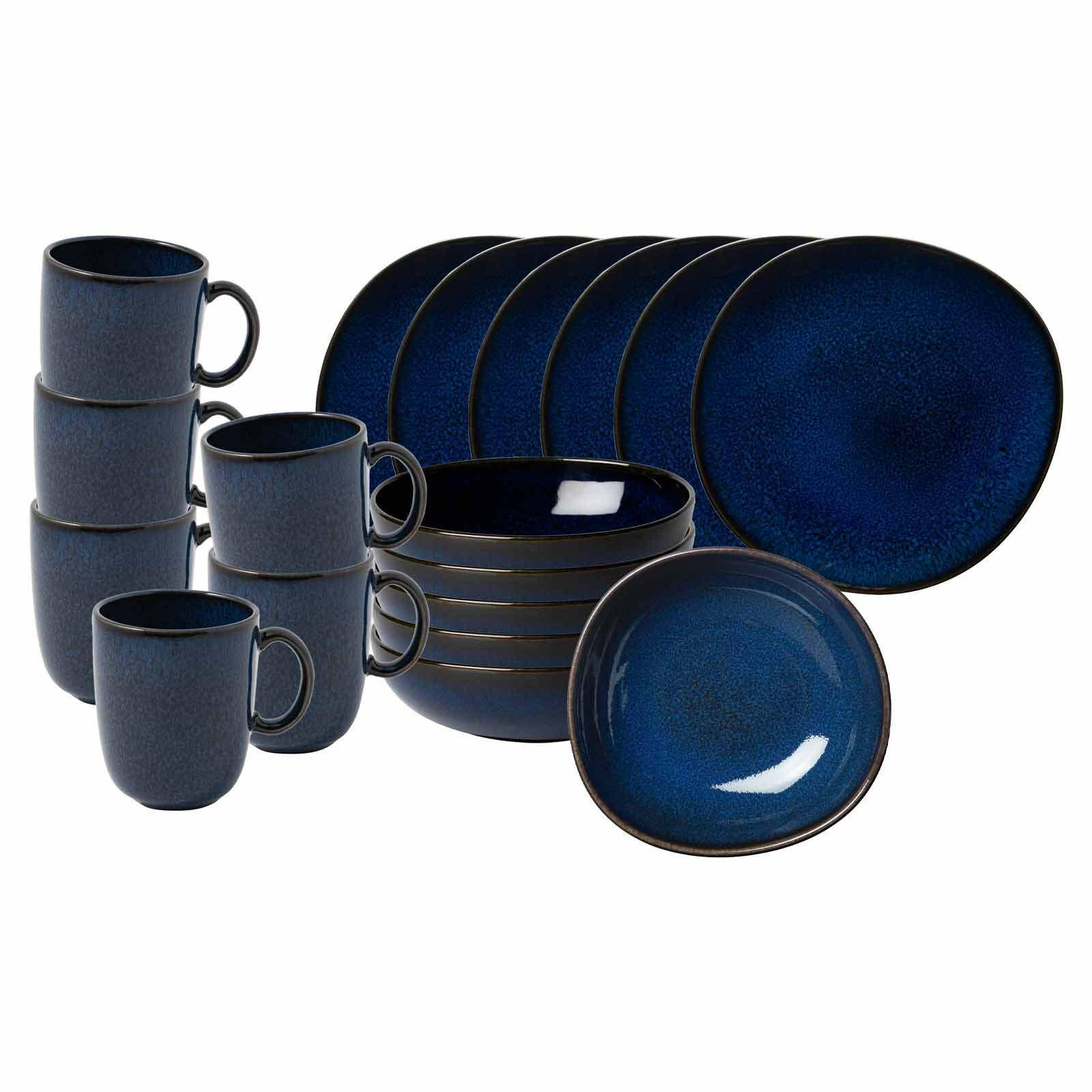 FRÜHSTÜCKS-SET Lave Bleu 18er Set - Blau, Keramik (1/1/1cm) - like.Villeroy & Boch