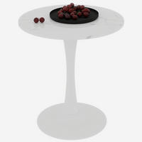 COUCHTISCH 70 cm weiß aus Kunstmarmor mit runder Tischplatte - Weiß, Stein (70/70/72cm) - OKMYHOME