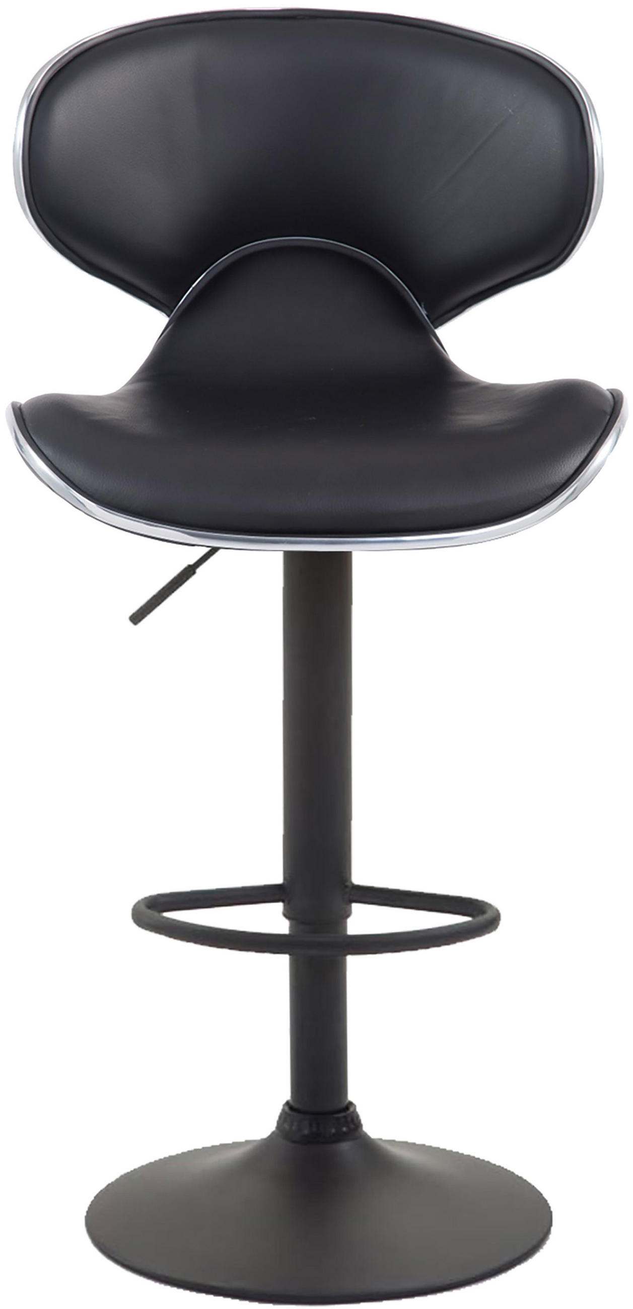 BARHOCKER 2er Set Las-Mallorcas Kunstleder schwarz schwarz - Schwarz/Weiß, Kunststoff/Metall (46/108/49cm) - TPFLiving