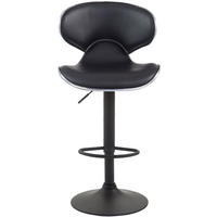 BARHOCKER 2er Set Las-Mallorcas Kunstleder schwarz schwarz - Schwarz/Weiß, Kunststoff/Metall (46/108/49cm) - TPFLiving
