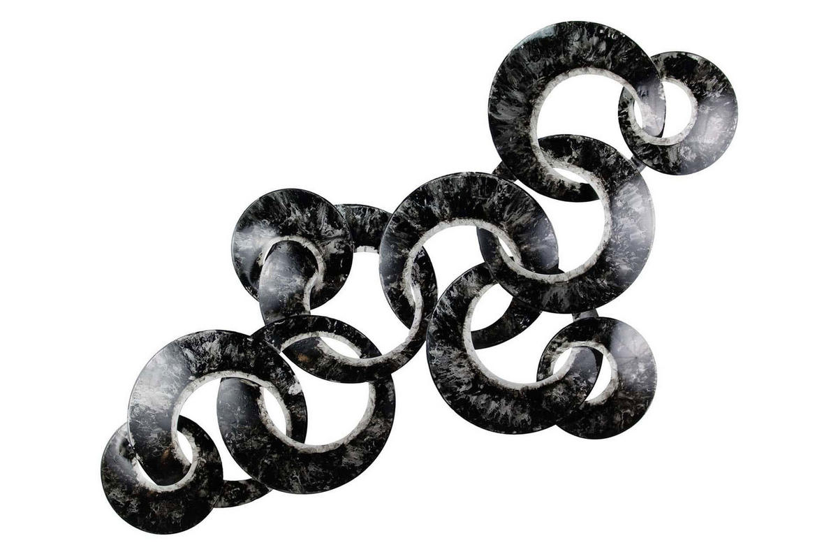 WANDDEKO Schwarz-Weiß 107/61 cm - Schwarz, Metall (3.1/61/7cm) - KUNSTLOFT