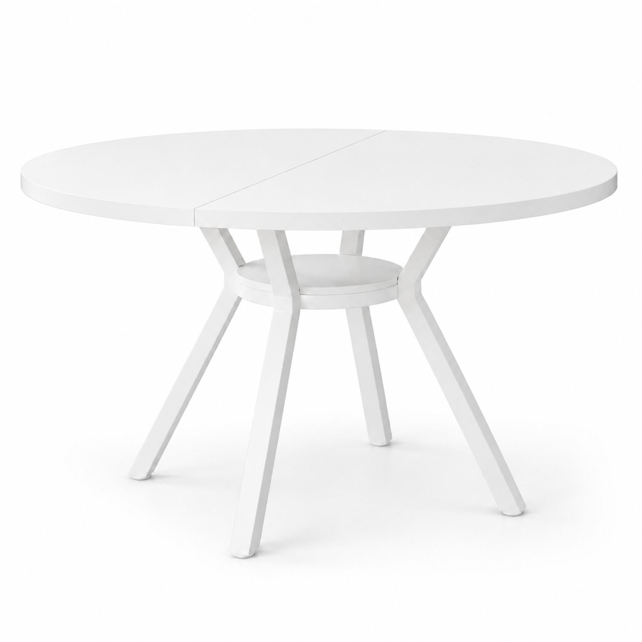 ESSTISCH rund 119,4 cm Weiß mit Metallbeinen - Weiß, Metall (120/120/75cm) - MIVRAY