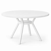ESSTISCH rund 119,4 cm Weiß mit Metallbeinen - Weiß, Metall (120/120/75cm) - MIVRAY