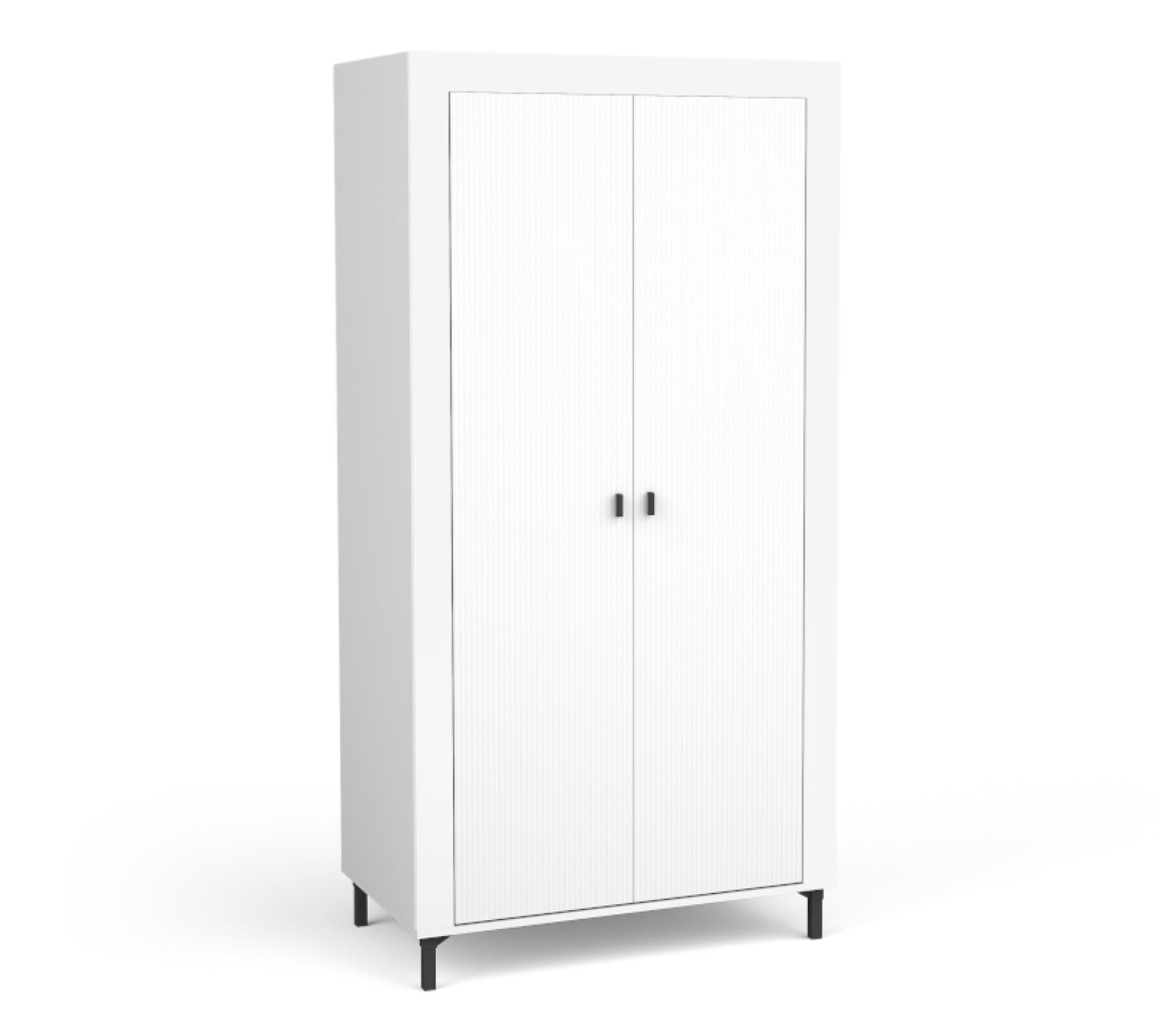Bettso Kleiderschrank Weiß 97x194x60 cm
