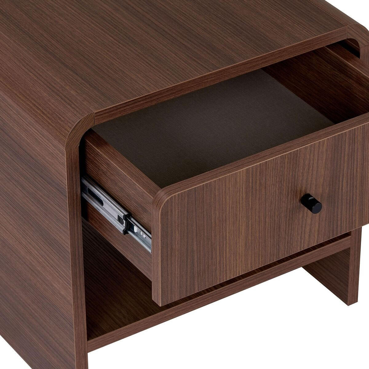 NACHTTISCH mit 1 Schublade und 1 Nische mit abgerundeten Kanten 40/45/45 cm - Naturfarben, Holzwerkstoff (40/45/17cm) - Calicosy