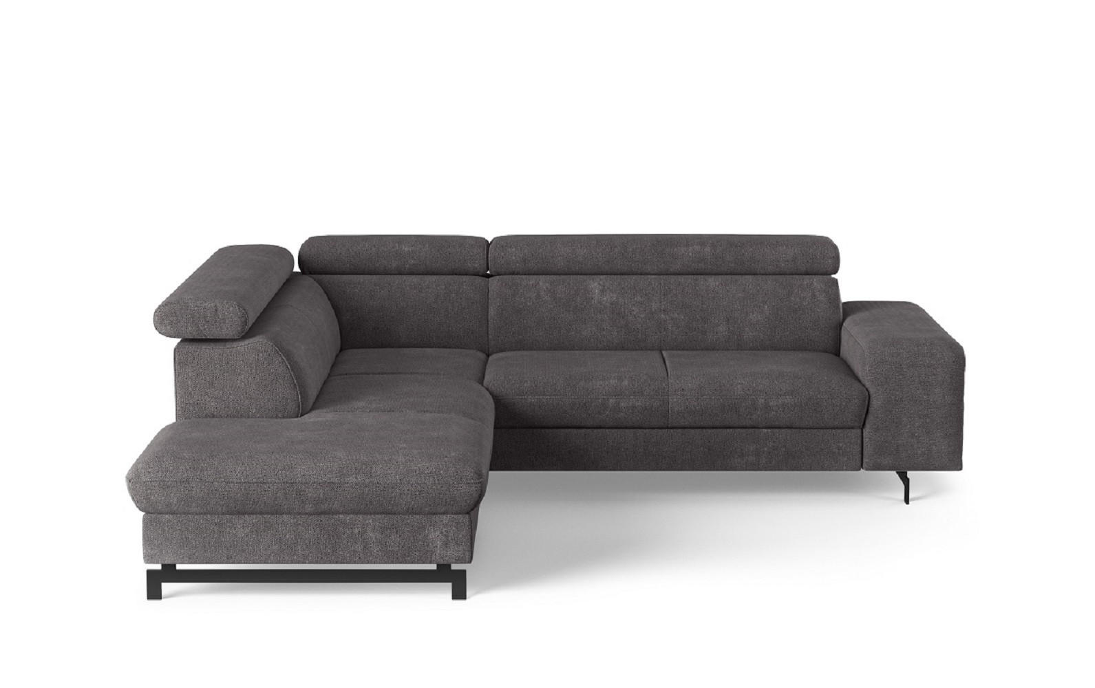 ECKSOFA mit Schlaffunktion und Bettkasten - Schwarz/Graphitfarben, Kunststoff/Textil (262/215cm) - Cotta