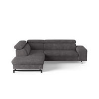 ECKSOFA mit Schlaffunktion und Bettkasten - Schwarz/Graphitfarben, Kunststoff/Textil (262/215cm) - Cotta